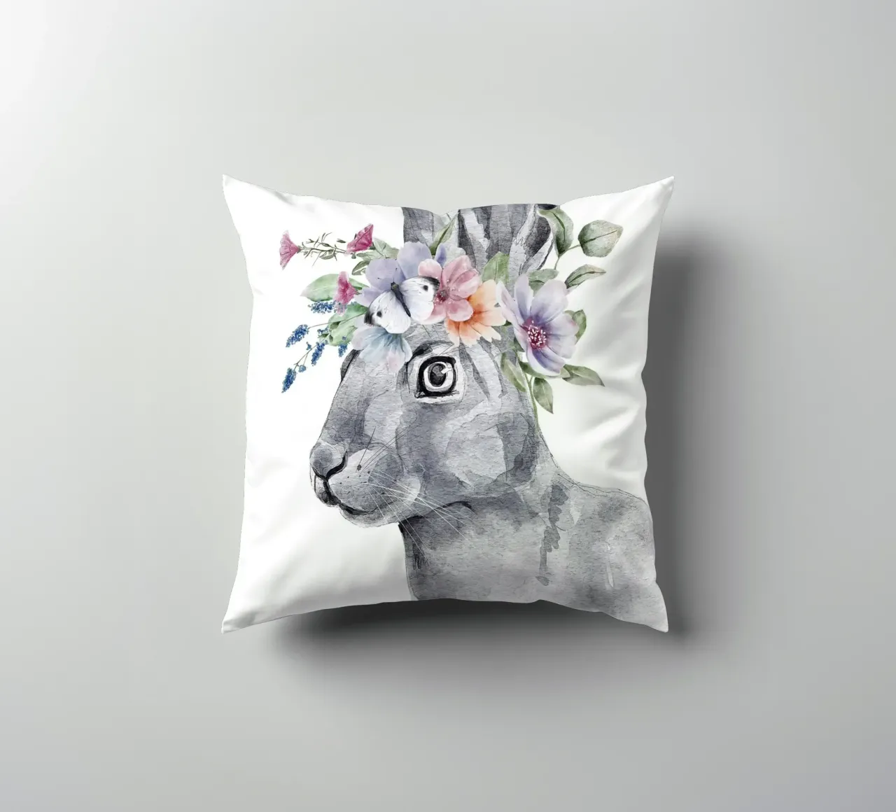 Coniglietto con stampa Safari con fiori cuscino da sharemantes