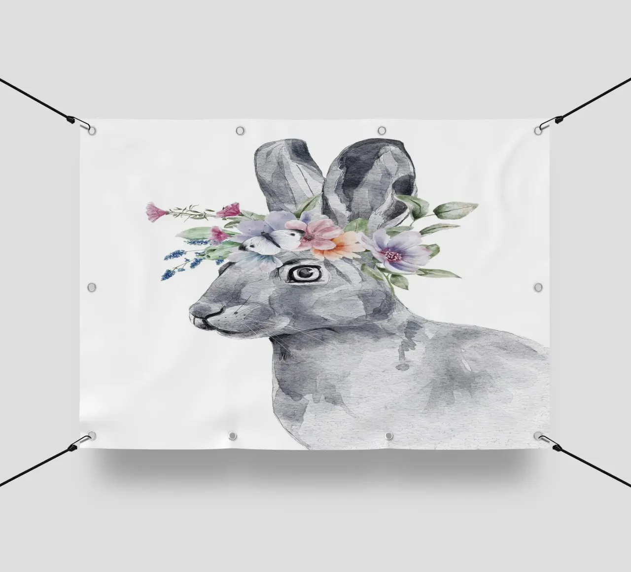 Coniglietto con stampa Safari con fiori telo in pvc da sharemantes