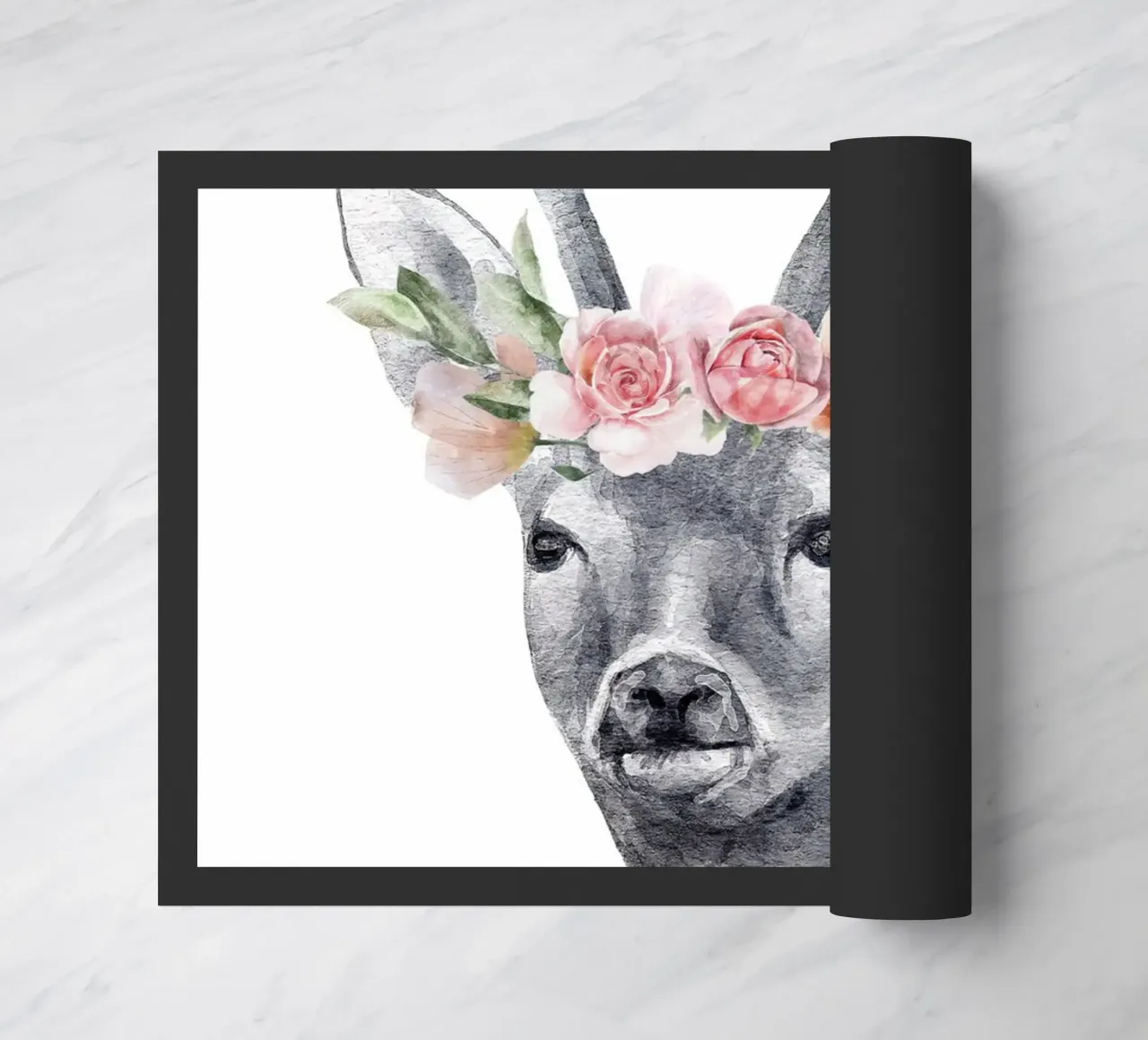 Safari Nursery Print Ciervo con flores felpudo de sharemantes
