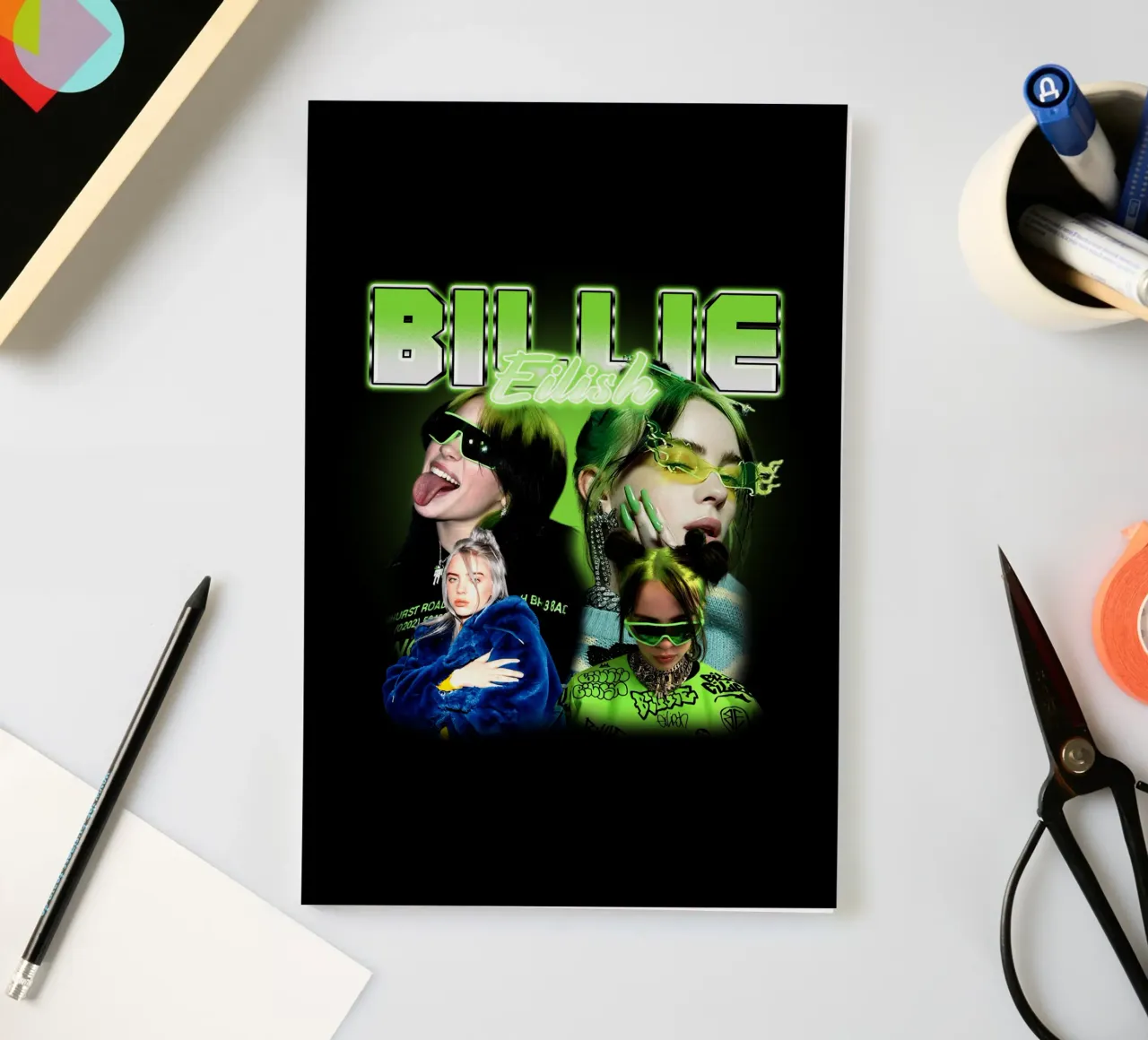 Vintage Bootleg V5 Billie Eilish notebook by https://www.juniqe.com/uk/shop/Henndraws