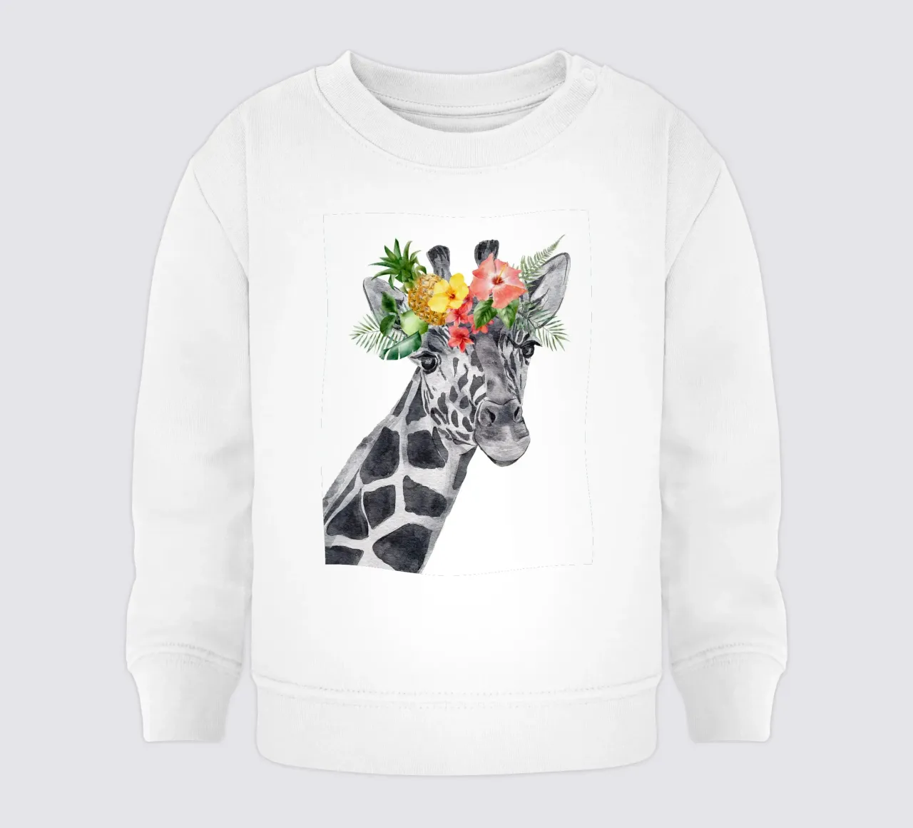 Safari Nursery Print Jirafa con flores sudadera de bebé de sharemantes