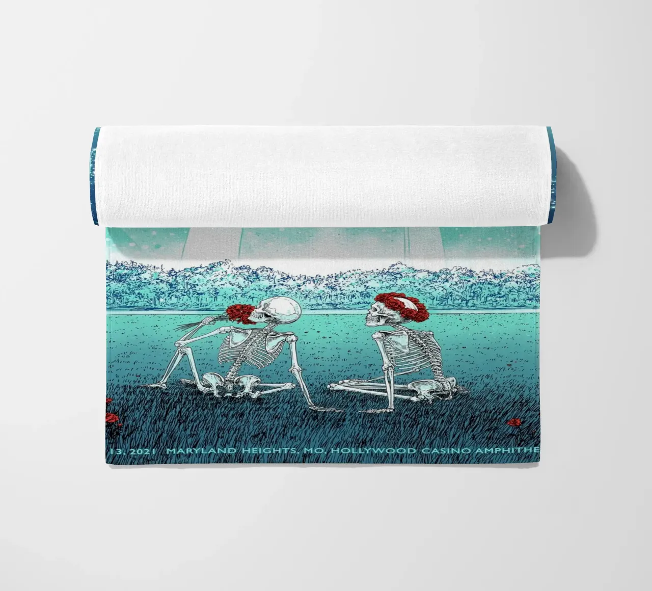 dood en gezelschap st louis 2021 strandhanddoek van martina