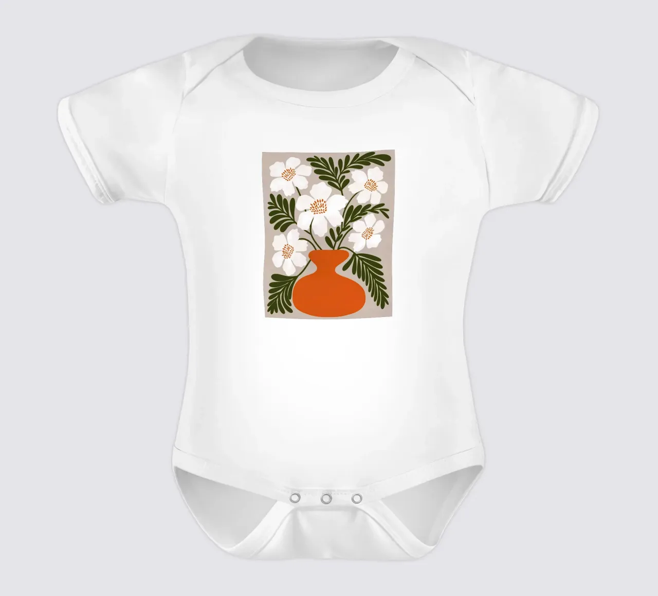 Fiori bianchi body neonato maniche corte da Daron