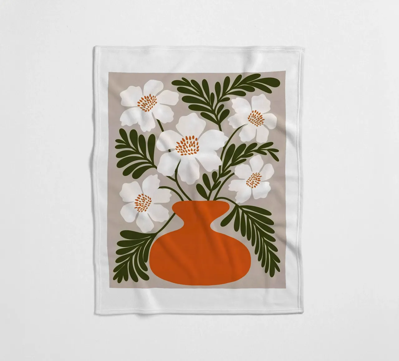 Fiori bianchi coperta in pile da Daron
