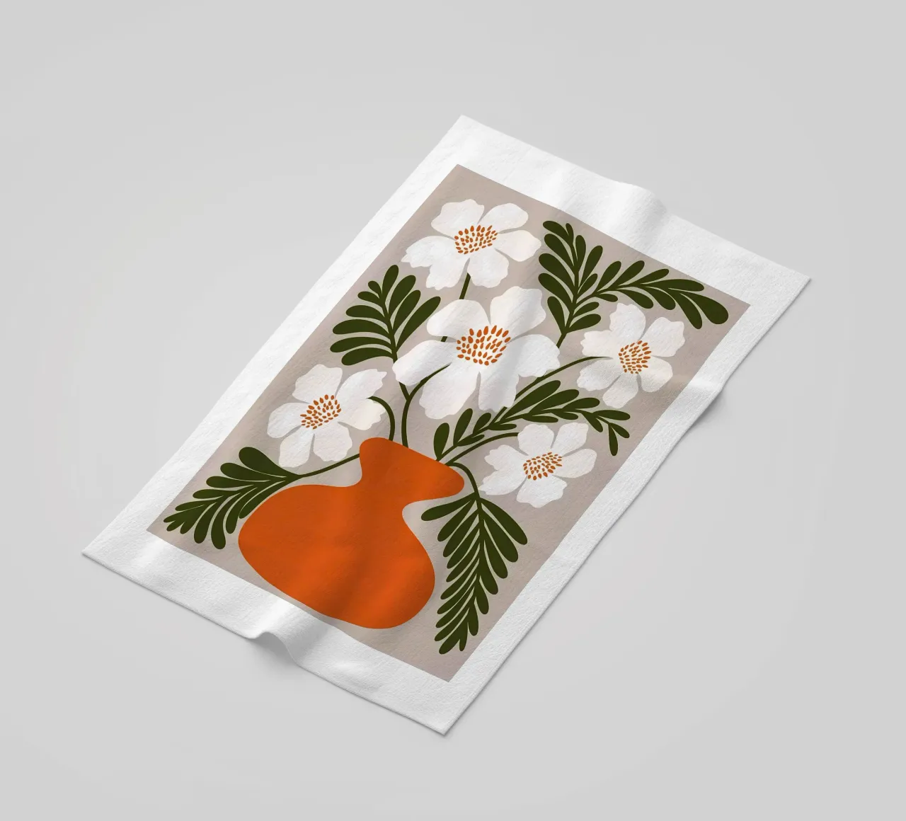 Fiori bianchi telo mare da Daron