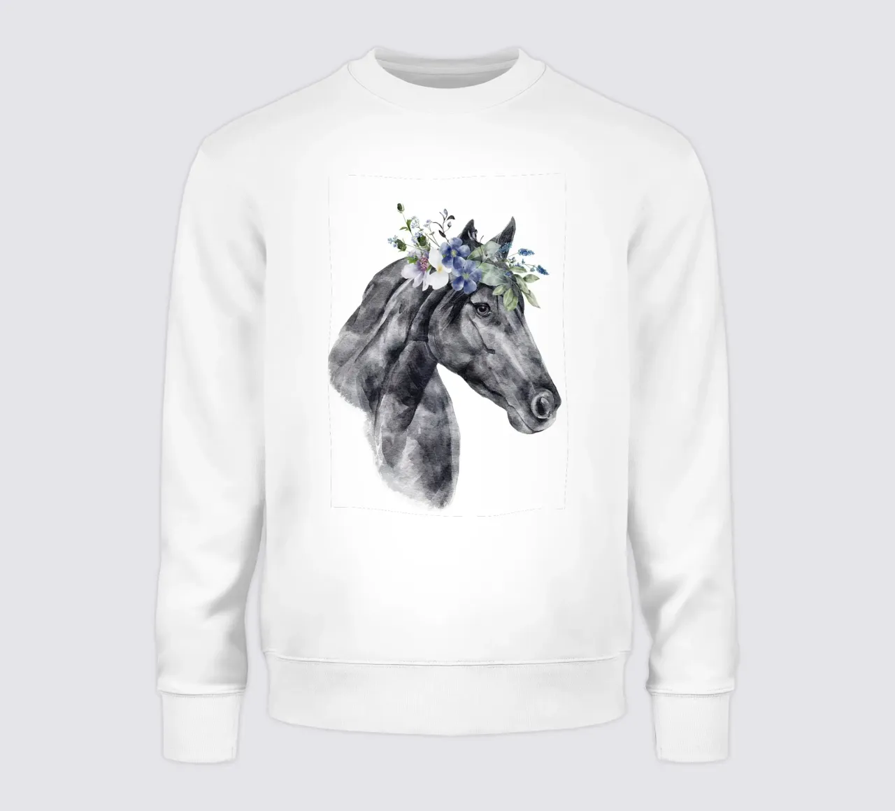 Safari Nursery Print Caballo con flores sudadera de sharemantes