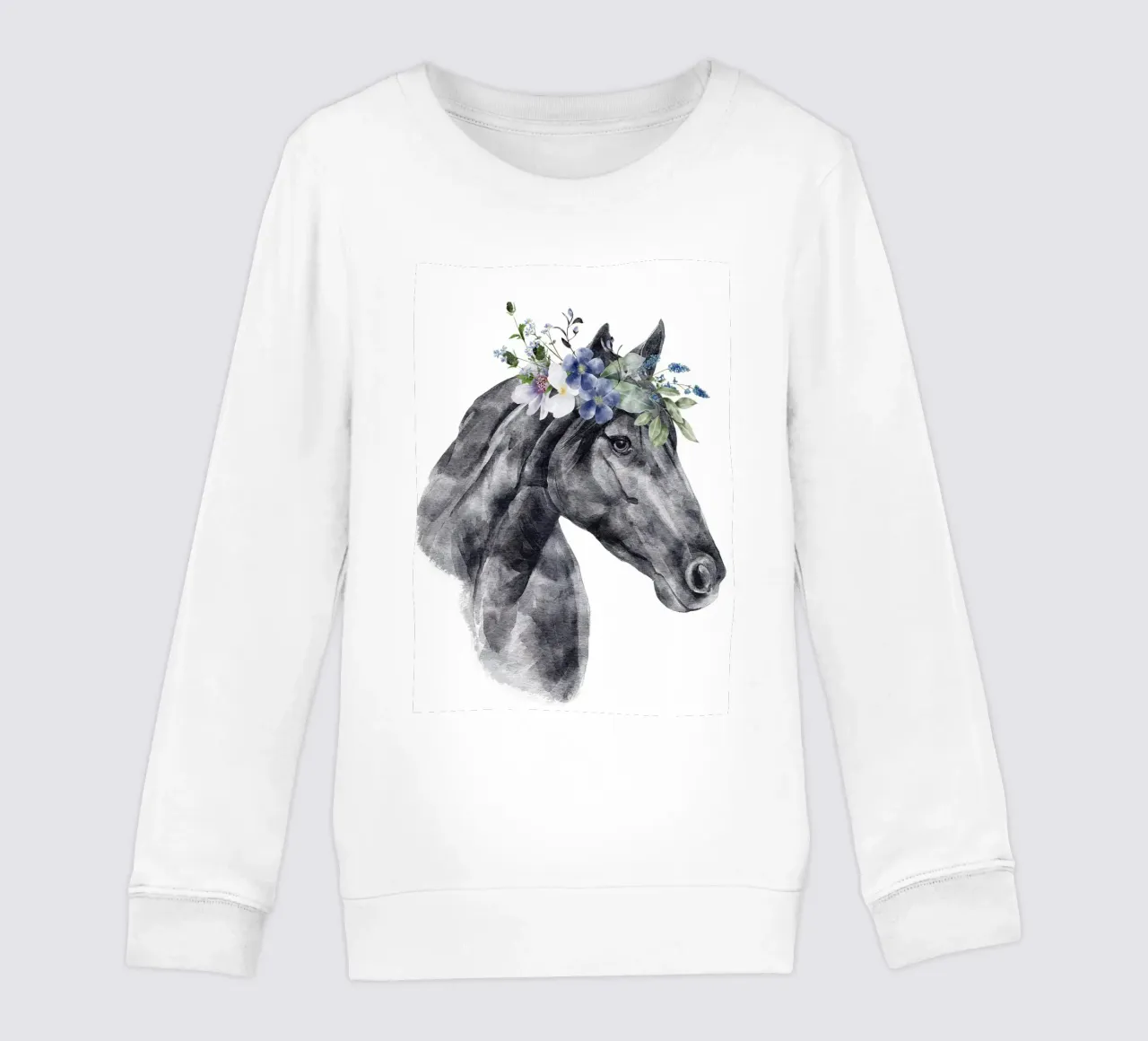 Safari Nursery Print Caballo con flores sudadera para niño de sharemantes