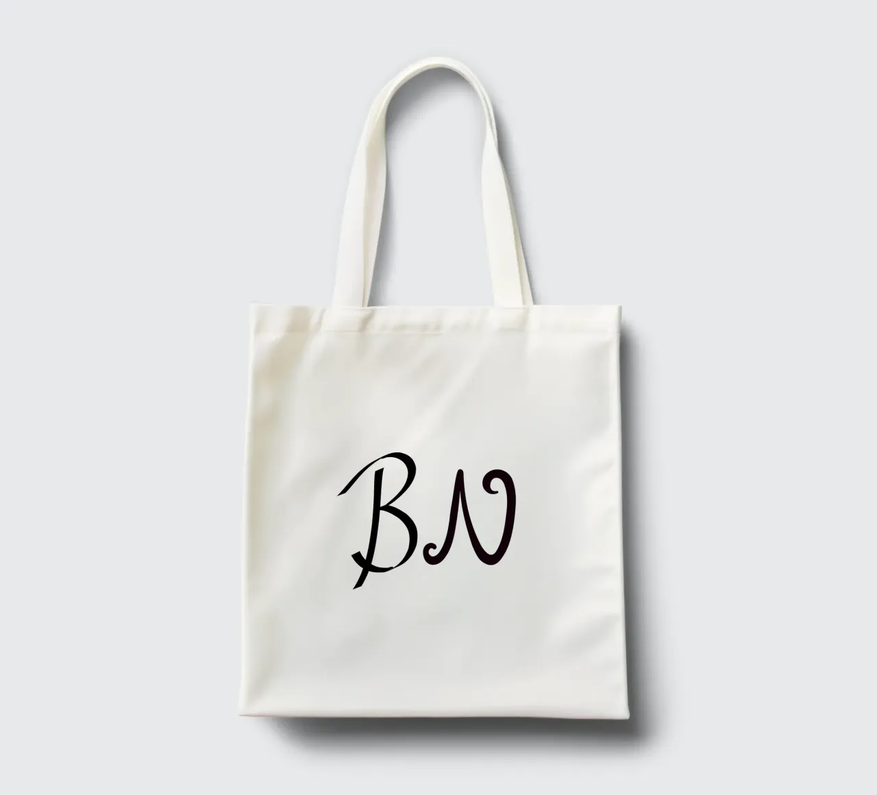 Poster con iniziali B N | Amore minimalista Deco borsa in juta da StrindesignStudio