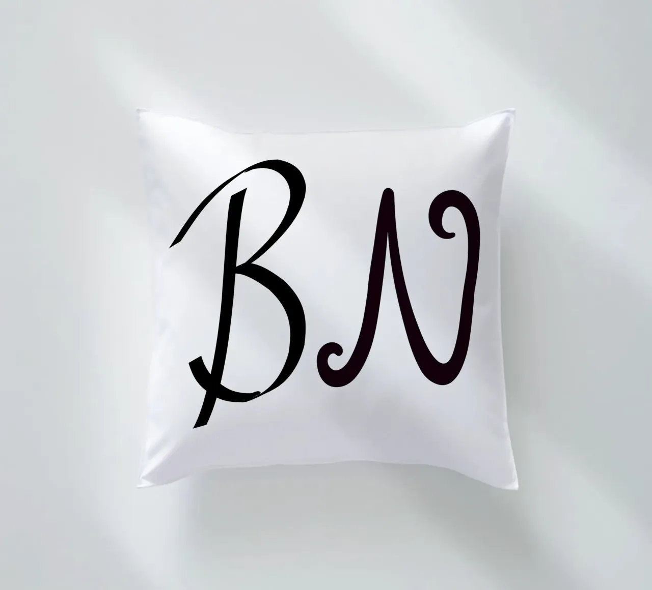 Poster con iniziali B N | Amore minimalista Deco cuscino da StrindesignStudio
