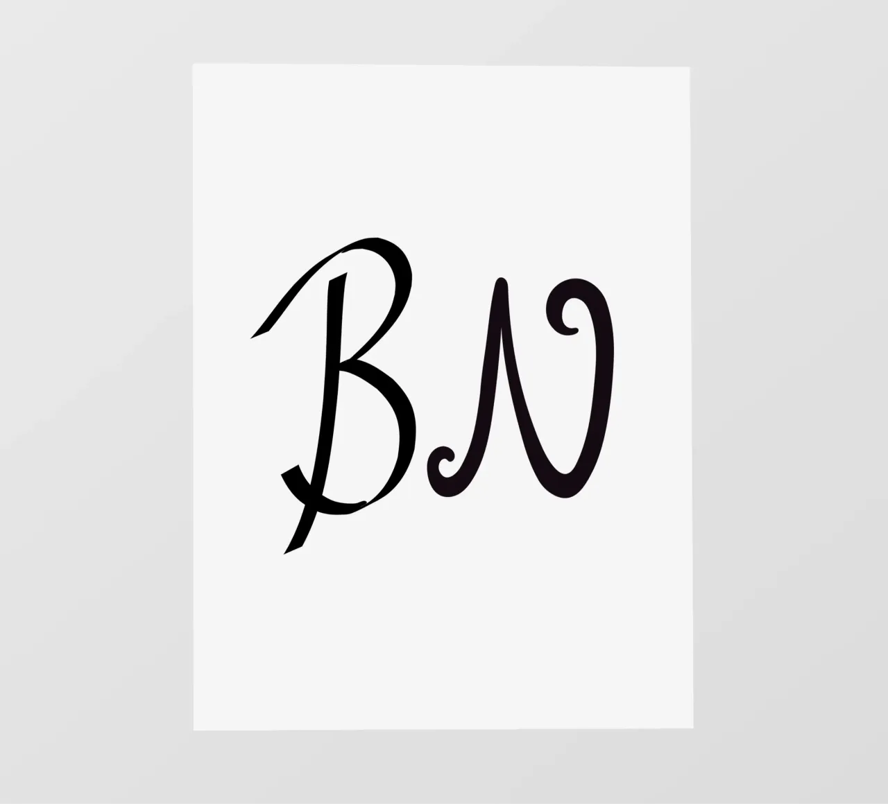 Poster con iniziali B N | Amore minimalista Deco telo in pvc da StrindesignStudio