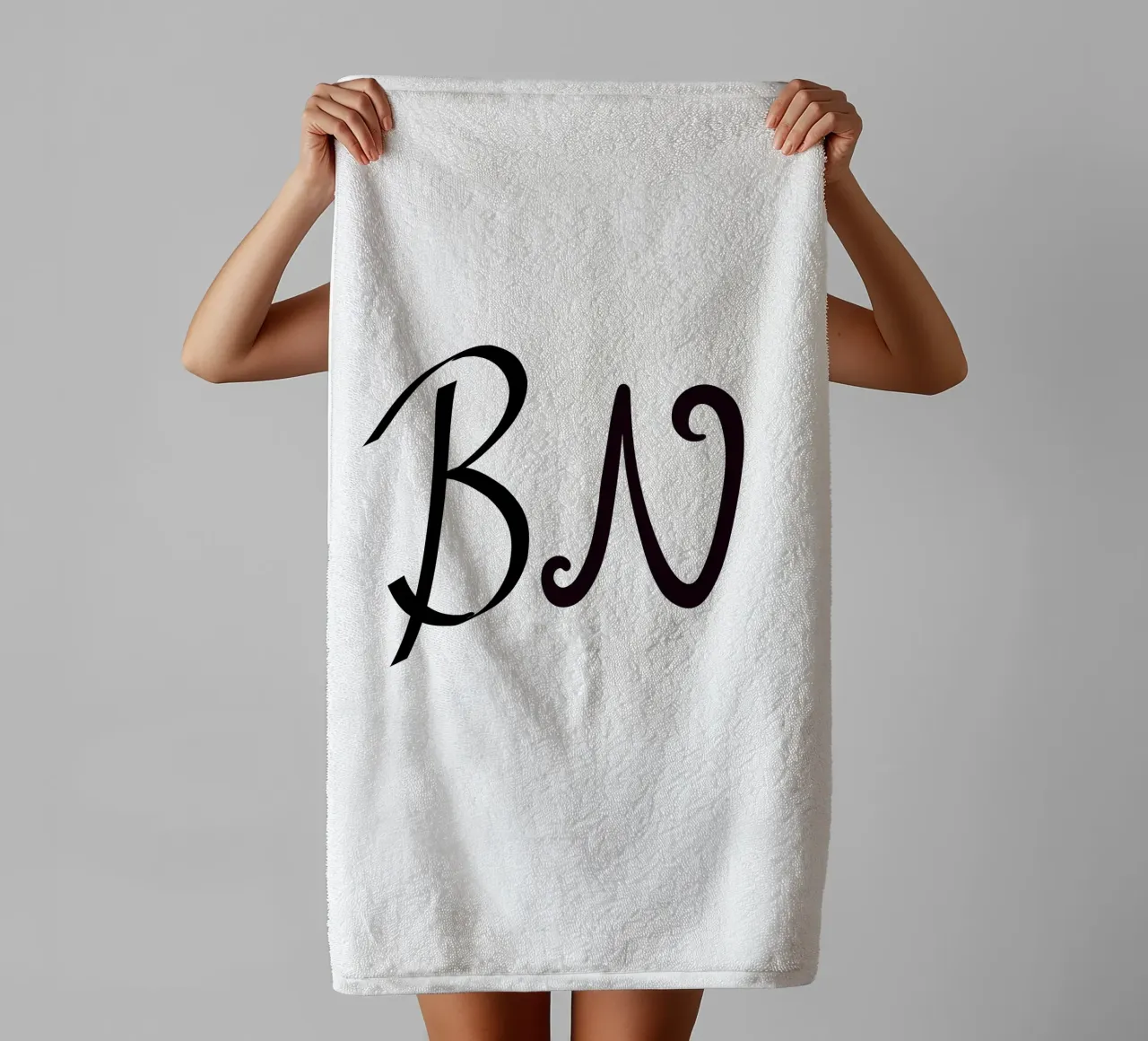 Poster con iniziali B N | Amore minimalista Deco asciugamano da bagno da StrindesignStudio