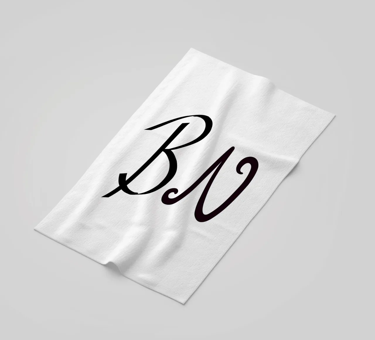 Poster con iniziali B N | Amore minimalista Deco telo mare da StrindesignStudio