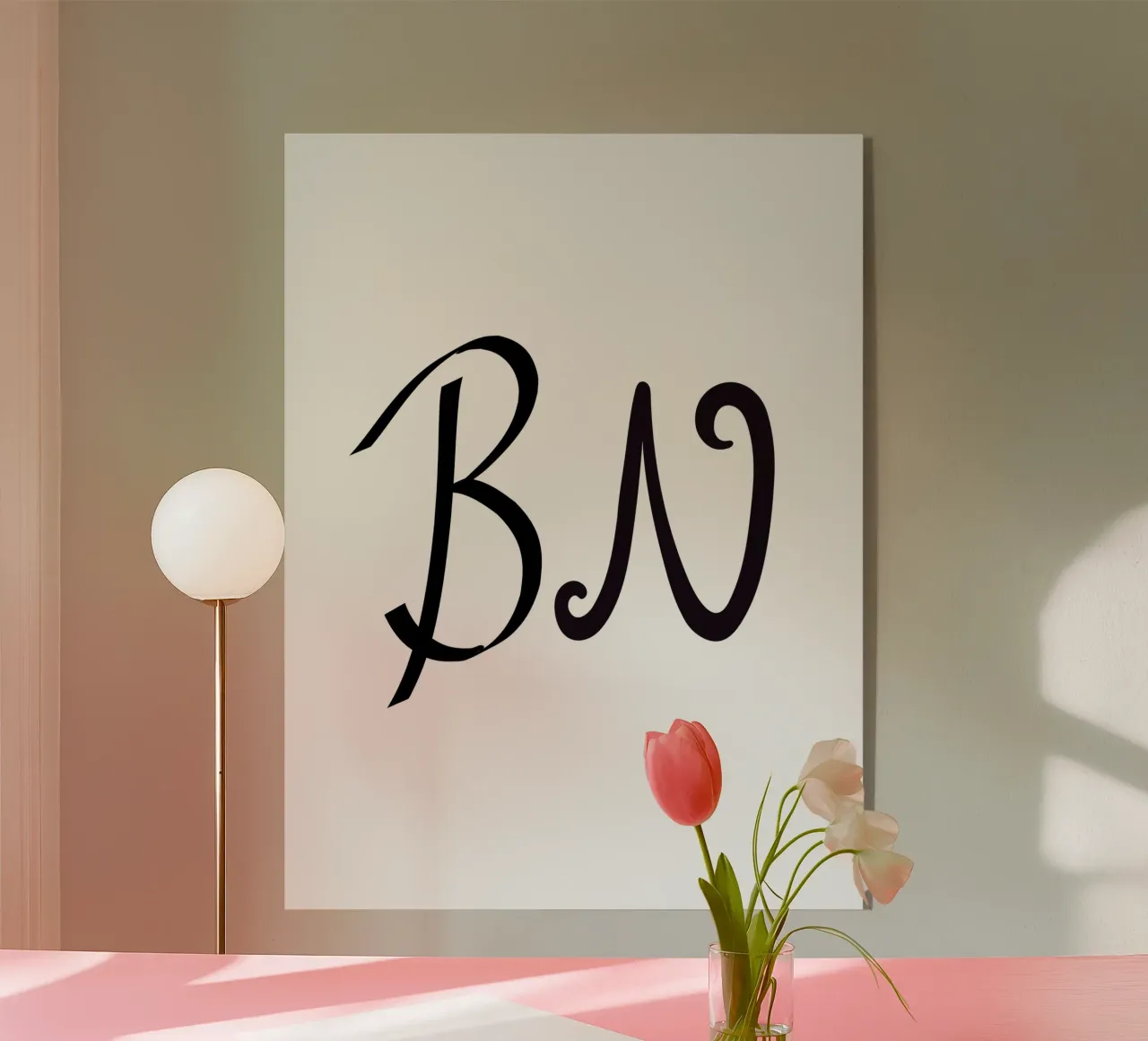 Poster con iniziali B N | Amore minimalista Deco plexiglass da StrindesignStudio
