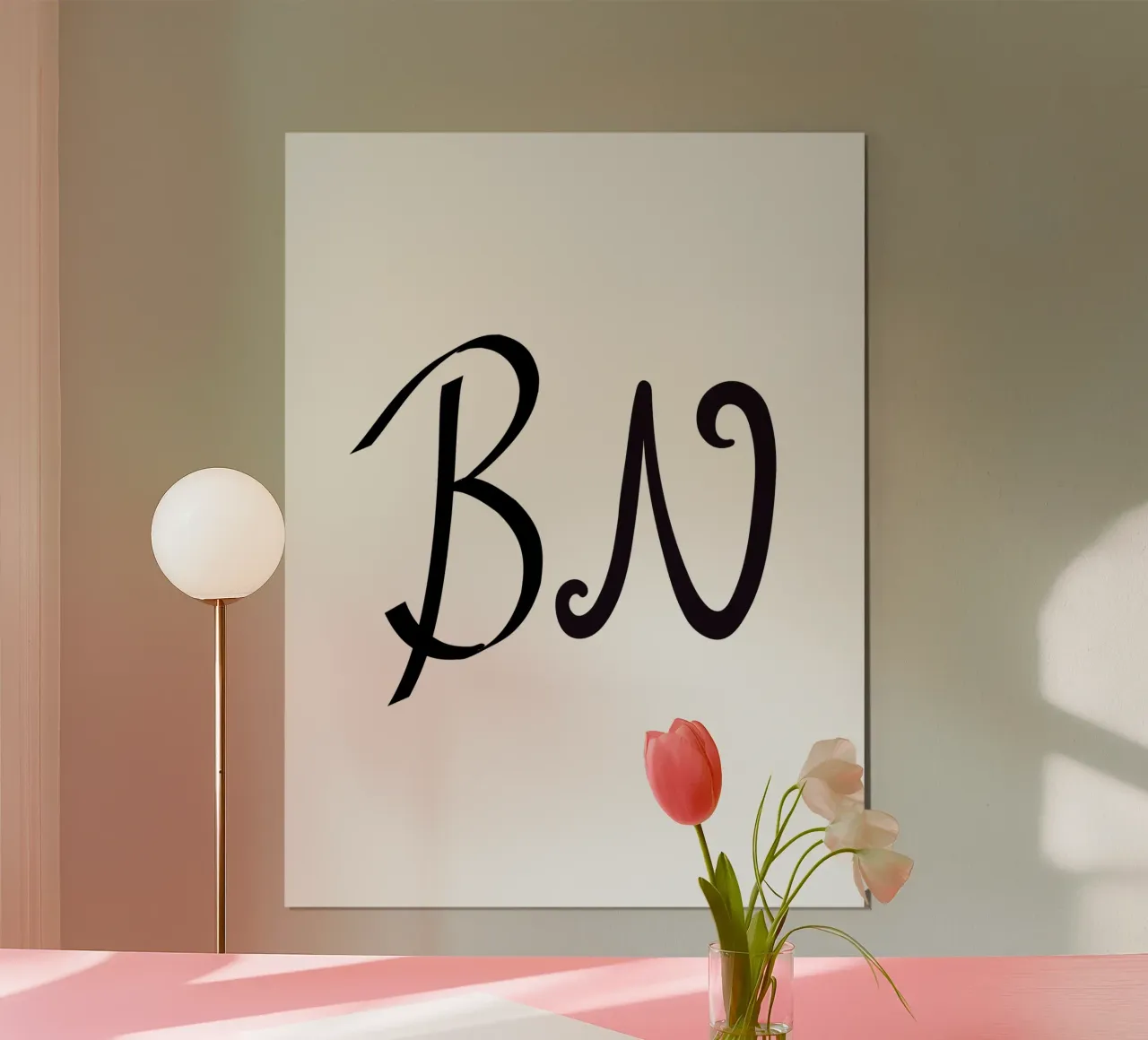 Poster con iniziali B N | Amore minimalista Deco carta hahnemühle da StrindesignStudio