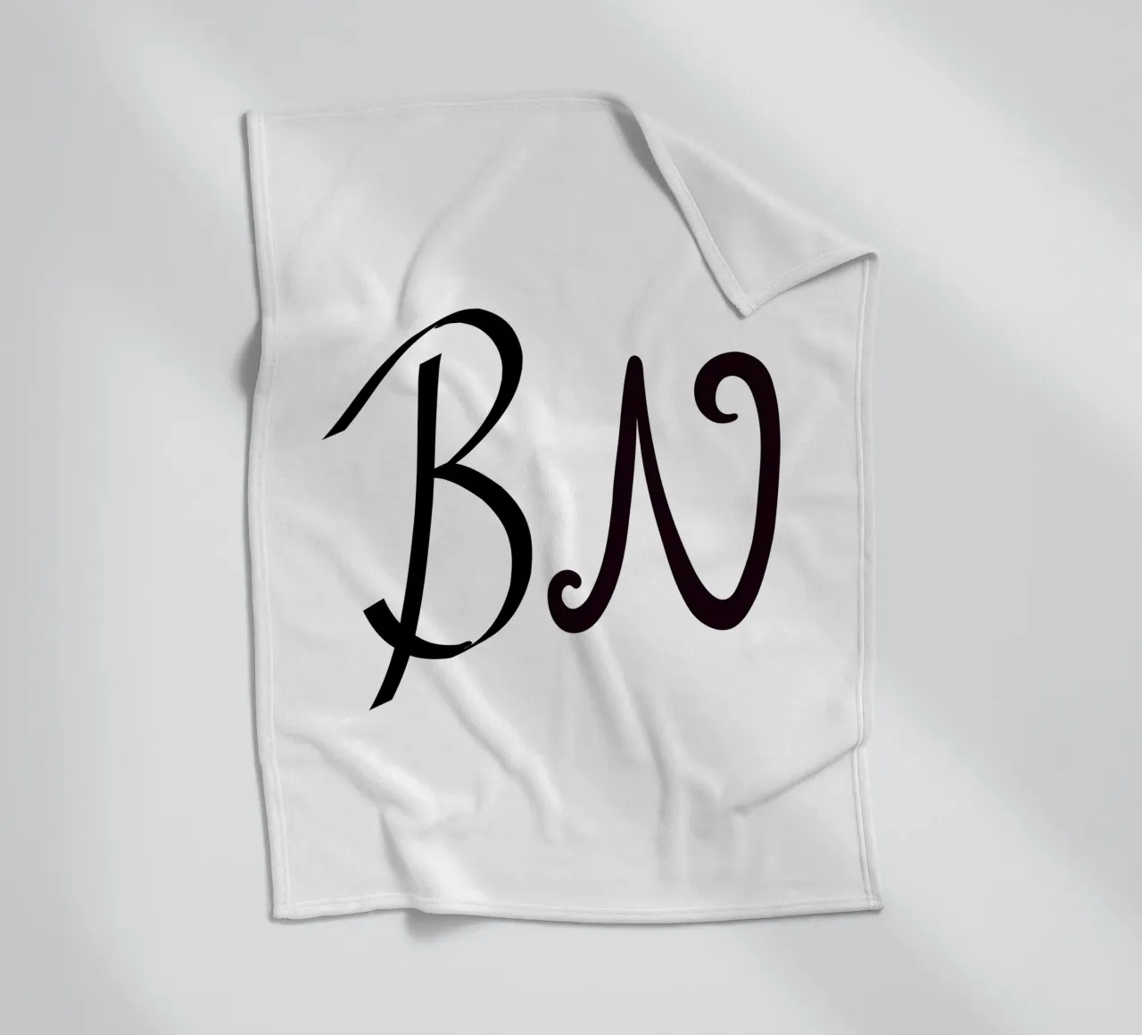 Poster con iniziali B N | Amore minimalista Deco coperta in pile da StrindesignStudio