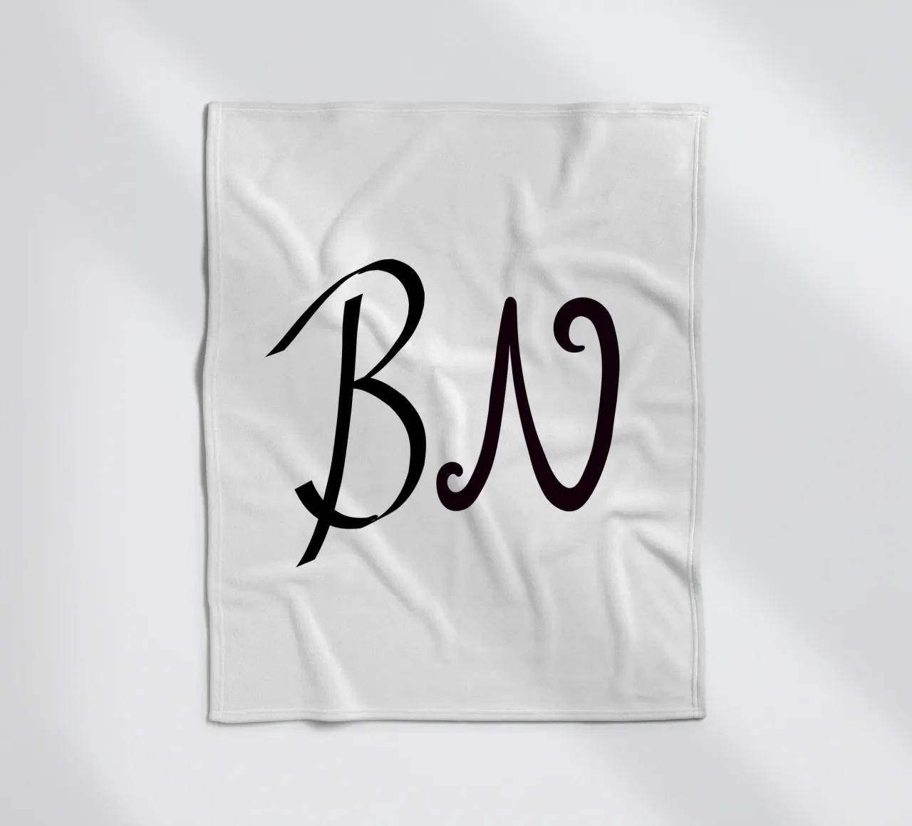 Poster con iniziali B N | Amore minimalista Deco coperta in pile da StrindesignStudio
