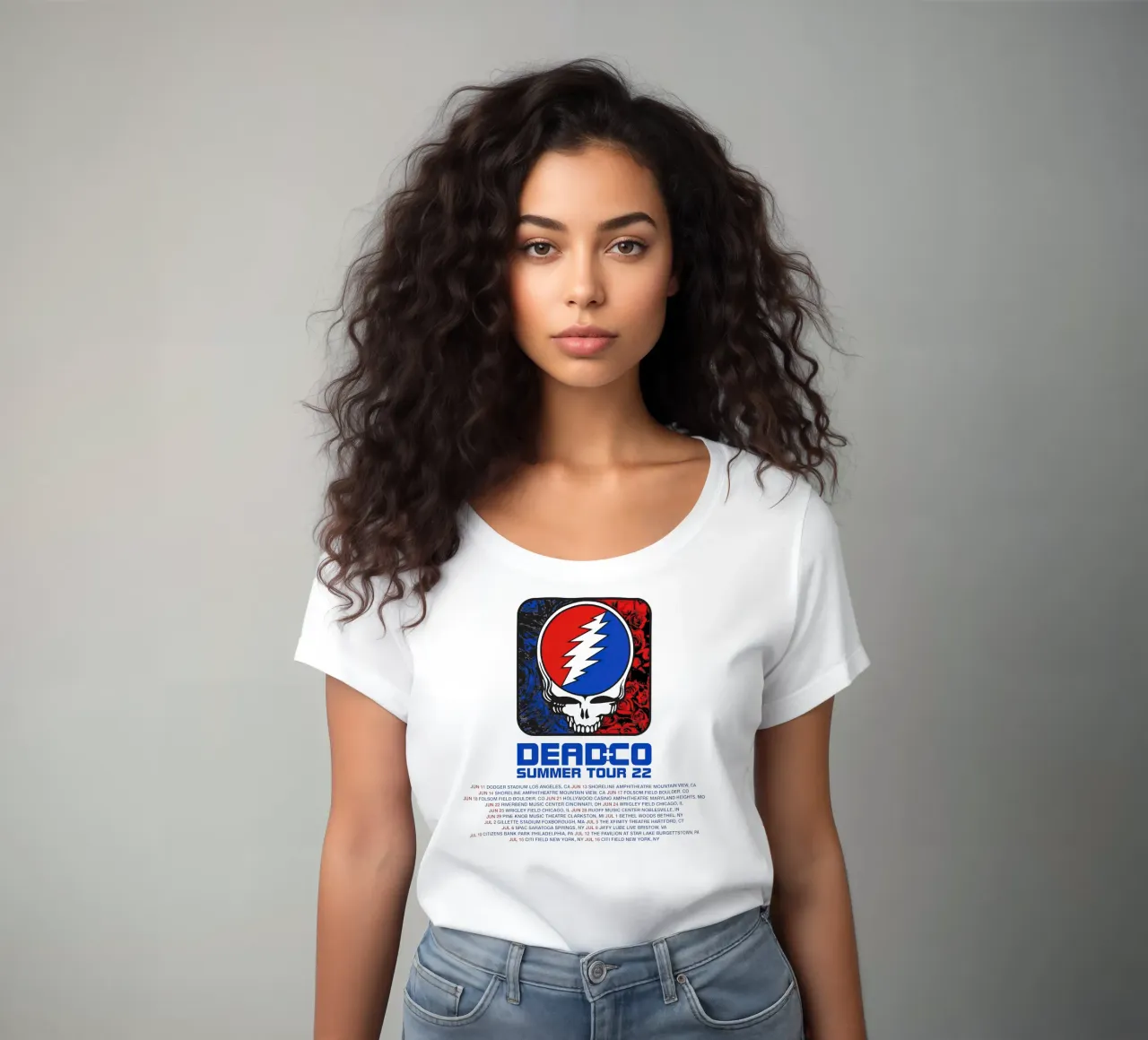 dead and company tour 2022 women's fitted t-shirt by martina