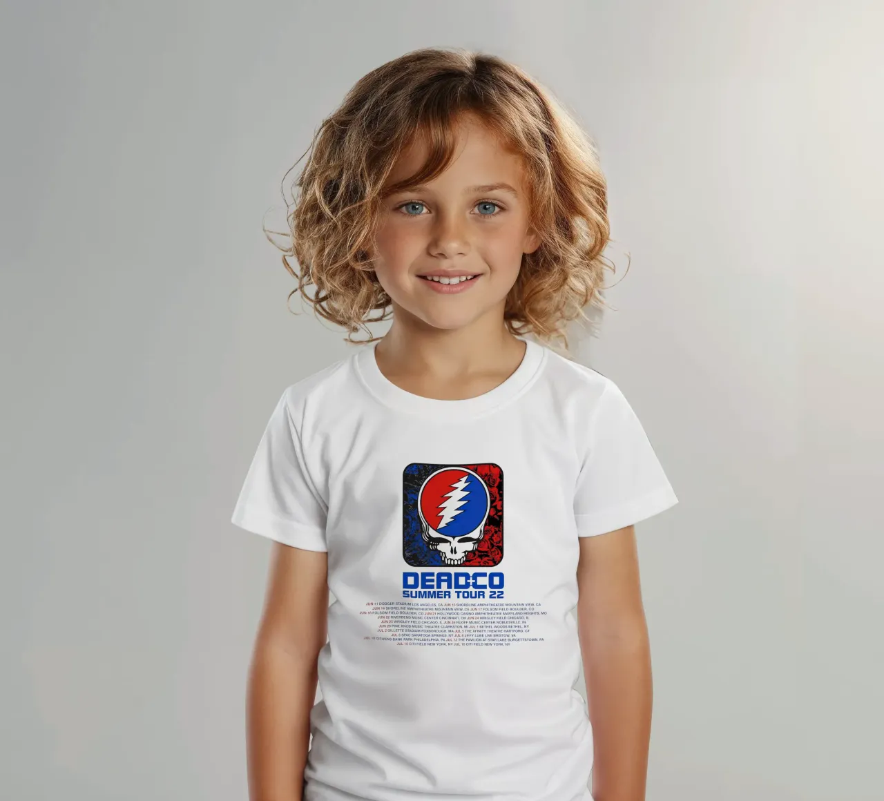dead and company tour 2022 kids t-shirt by martina