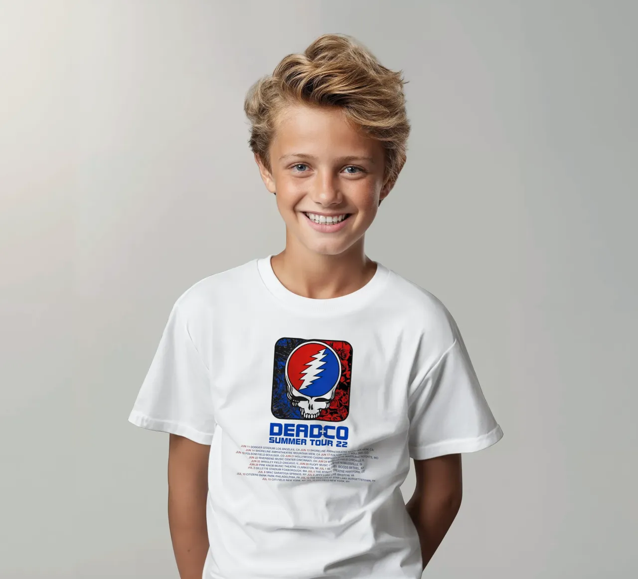 dead and company tour 2022 kids t-shirt by martina