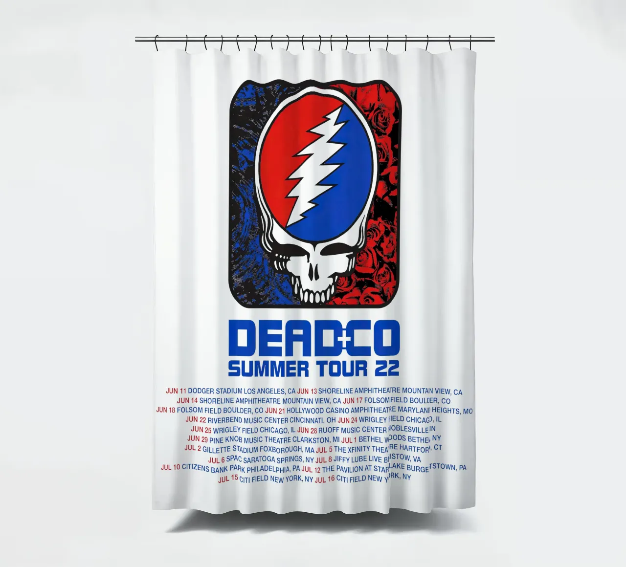 dead and company tour 2022 shower curtain by martina