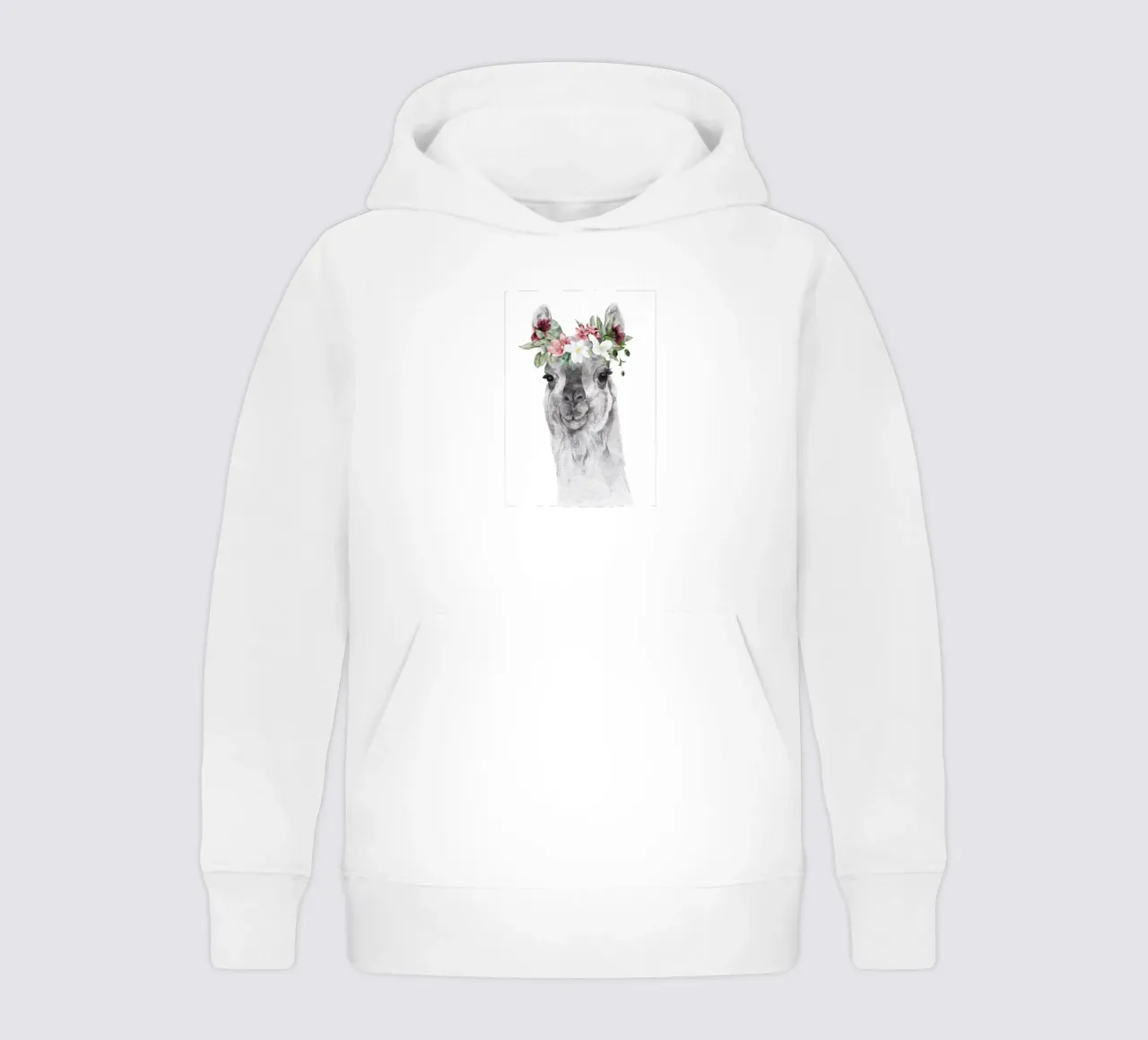 Safari Nursery Print Llama con flores sudadera con capucha para niño de sharemantes
