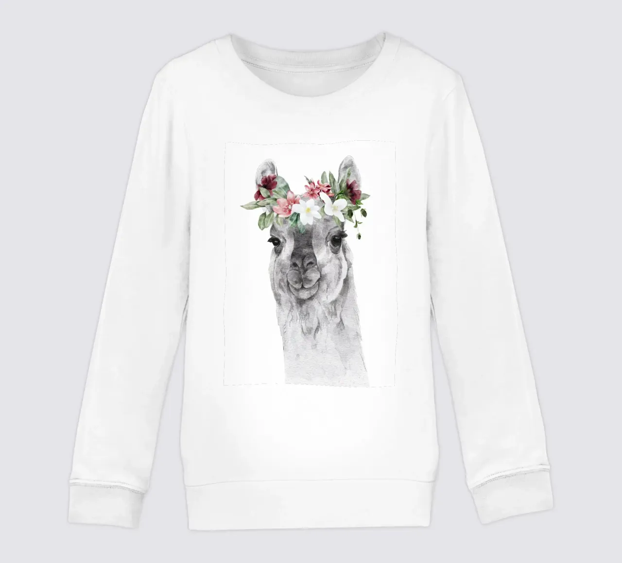 Lama con fiori con stampa Safari Nursery felpa bambino da sharemantes