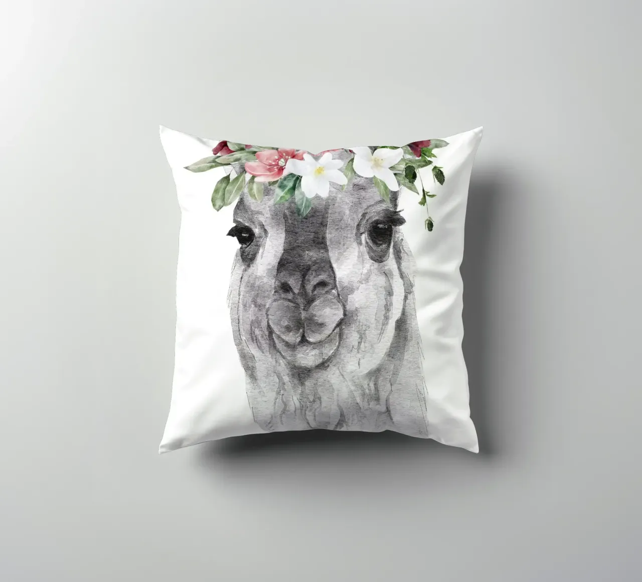 Lama con fiori con stampa Safari Nursery cuscino da sharemantes
