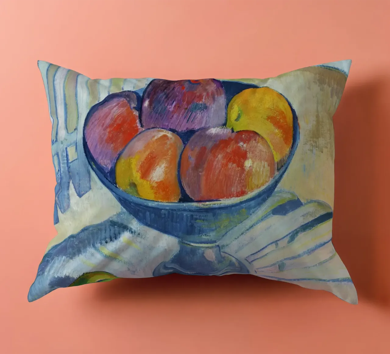 Piatto di frutta su una sedia da giardino (1890 circa) di Paul Gauguin cuscino da Venus Art