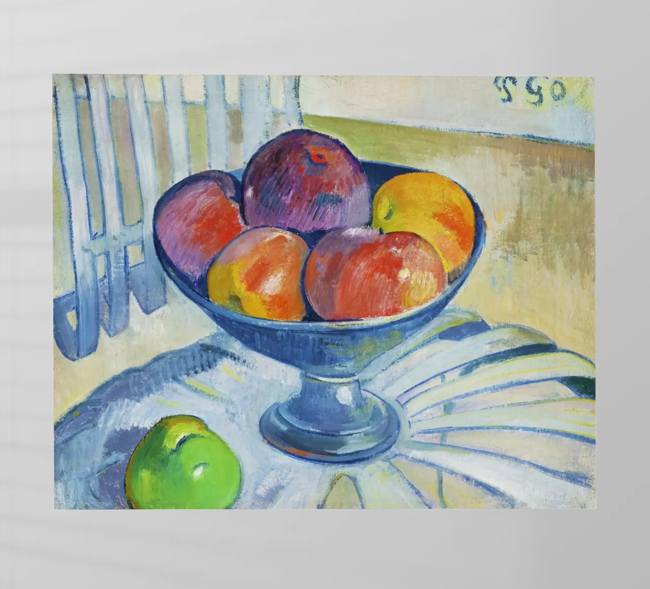 Piatto di frutta su una sedia da giardino (1890 circa) di Paul Gauguin pellicola backlit da Venus Art