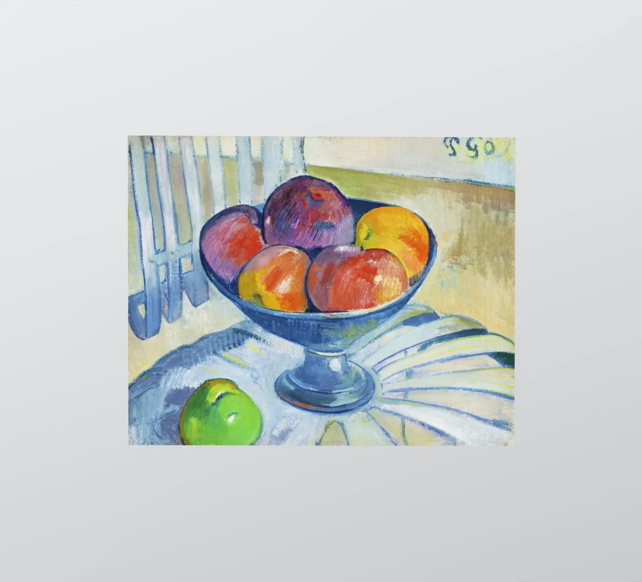 Piatto di frutta su una sedia da giardino (1890 circa) di Paul Gauguin adesivo da Venus Art