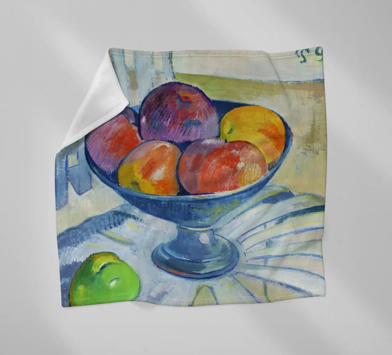 Piatto di frutta su una sedia da giardino (1890 circa) di Paul Gauguin coperta in pile da Venus Art