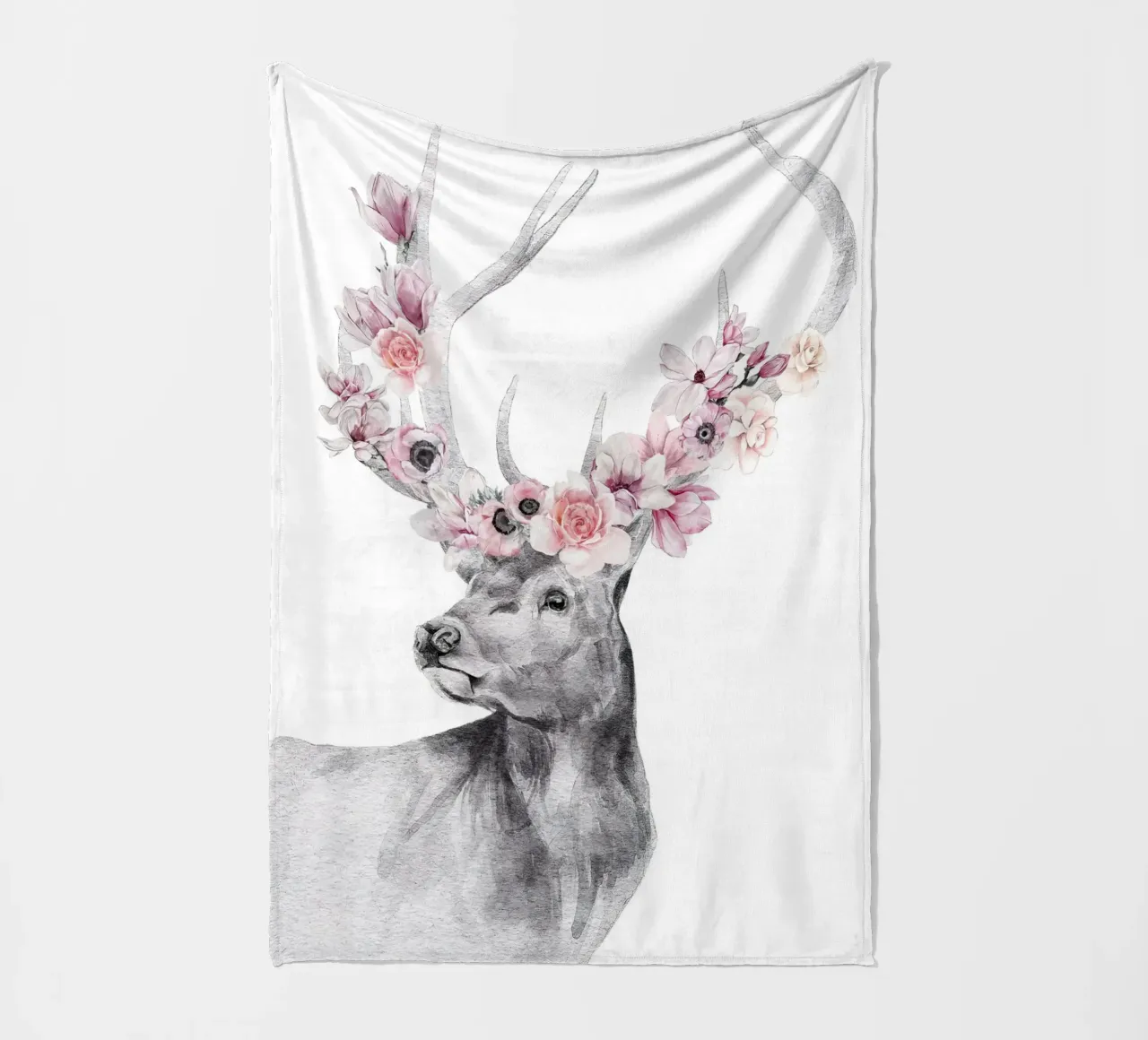 Stampa Safari Nursery Cervo con fiori coperta in pile da sharemantes