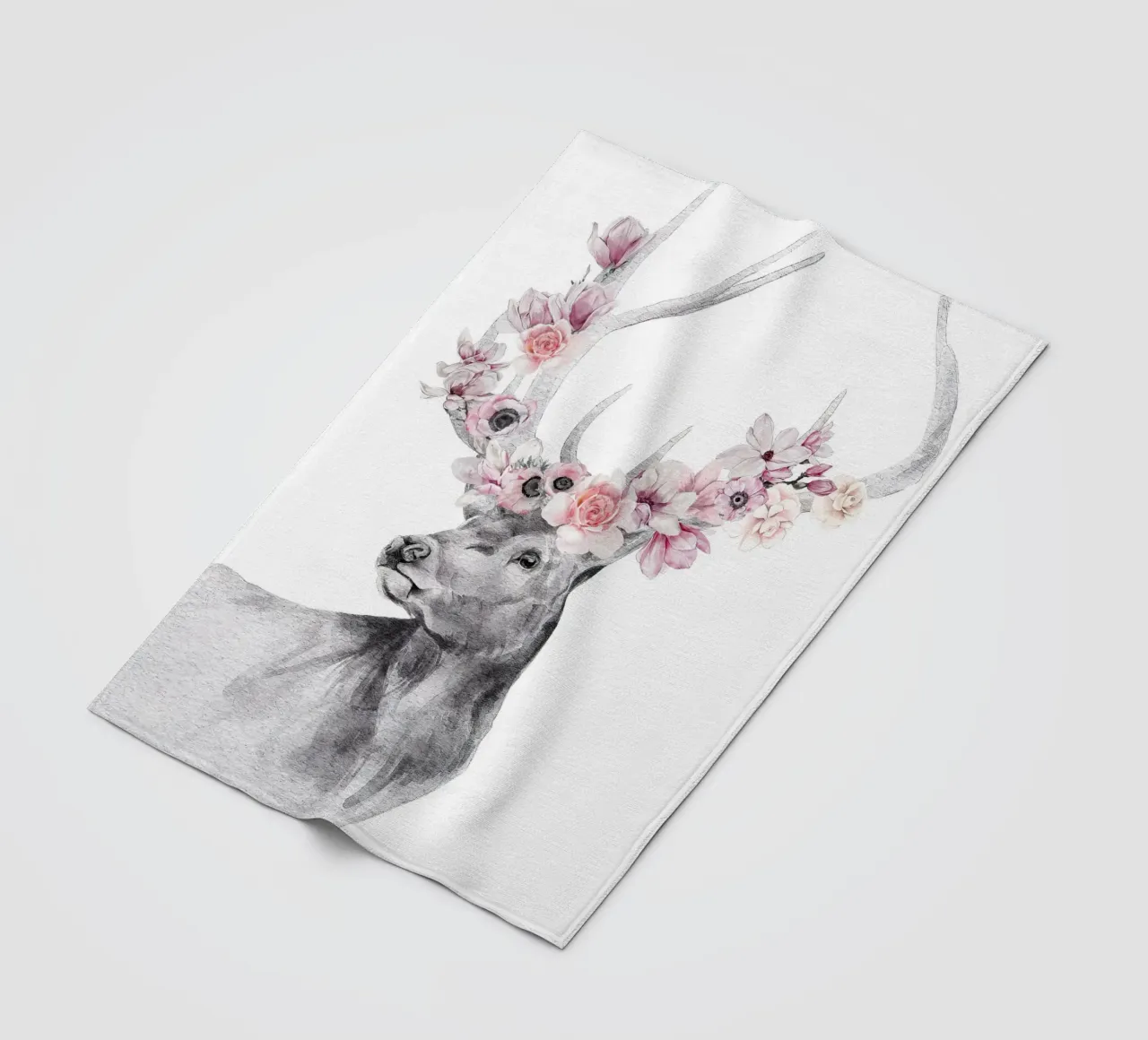 Stampa Safari Nursery Cervo con fiori coperta in pile da sharemantes