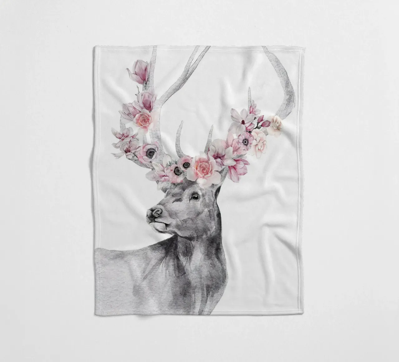 Stampa Safari Nursery Cervo con fiori coperta in pile da sharemantes