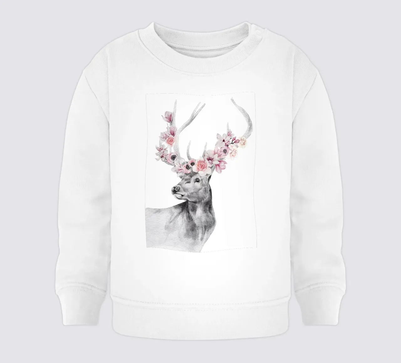 Safari Nursery Print Ciervo con flores sudadera de bebé de sharemantes