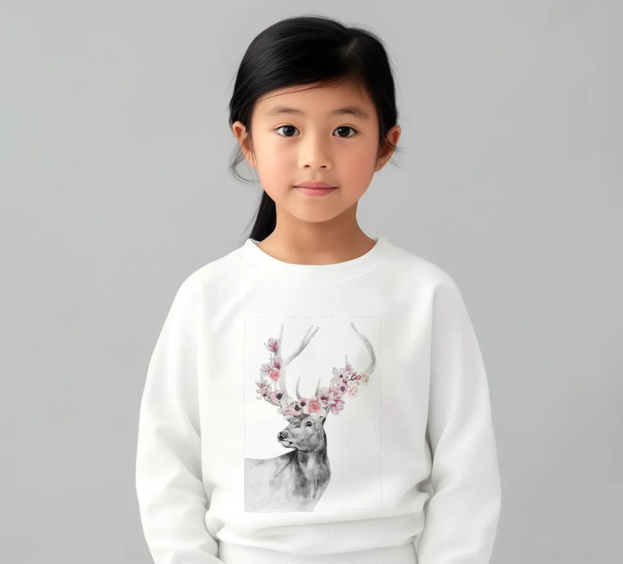 Safari Nursery Print Ciervo con flores sudadera para niño de sharemantes