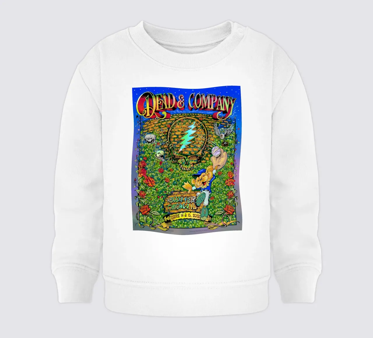 dead and company wrigley field 2019 felpa neonato da martina