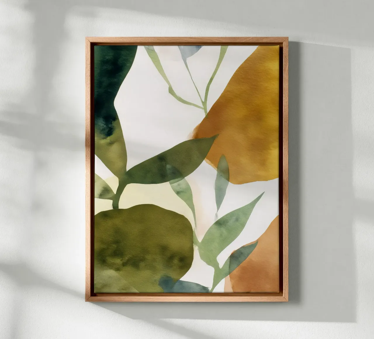 Verdant Abstraction canvas with Floater frame by Seed & Signal