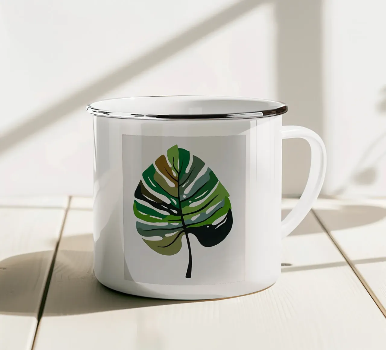 Verde floreale tazza in smalto da Larry