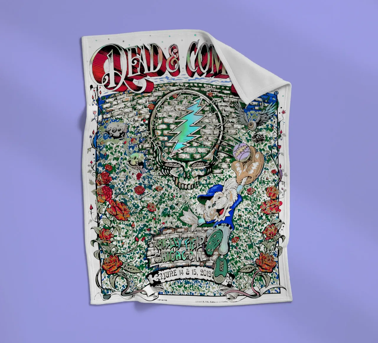 dead and company wrigley field 2019 coperta in pile da martina