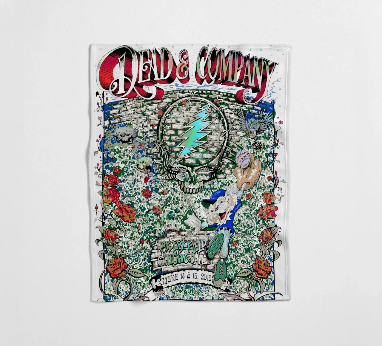 dead and company wrigley field 2019 coperta in pile da martina