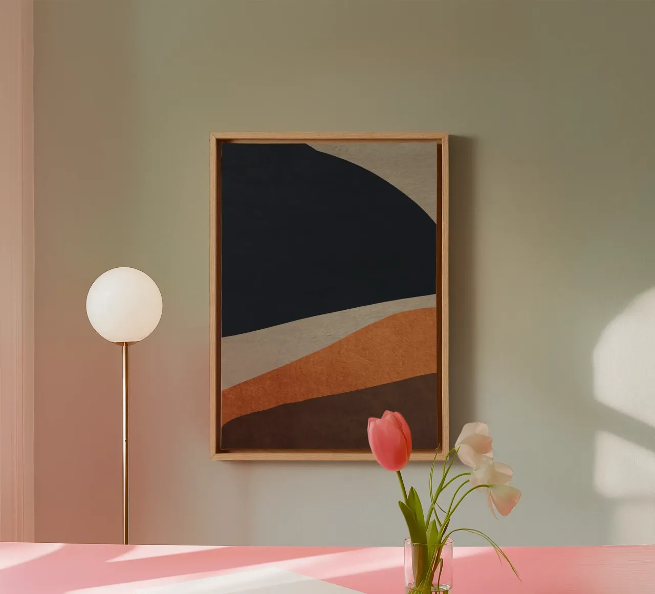 abstract geometric seed 1 canvas met Baklijst van vintageshop