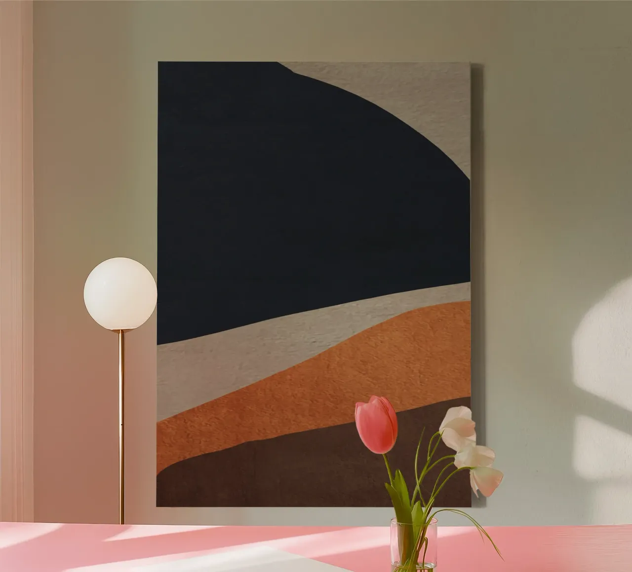 abstract geometric seed 1 canvas met Baklijst van vintageshop