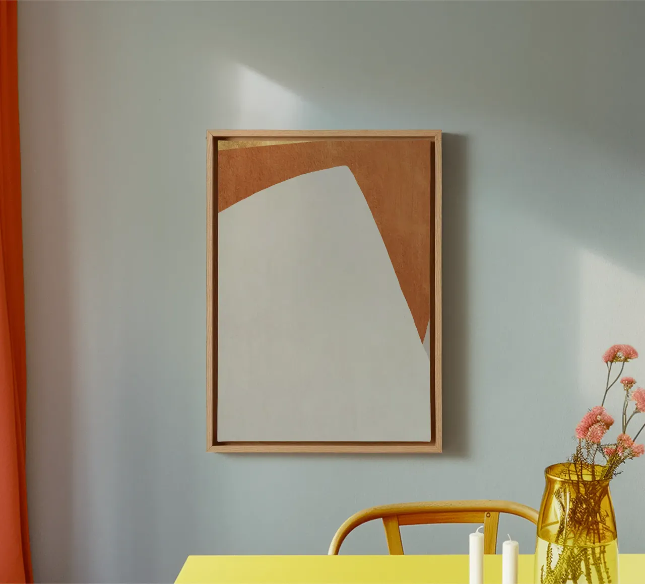 abstract geometric minimalist gray tela con Cornice a cassetta da vintageshop