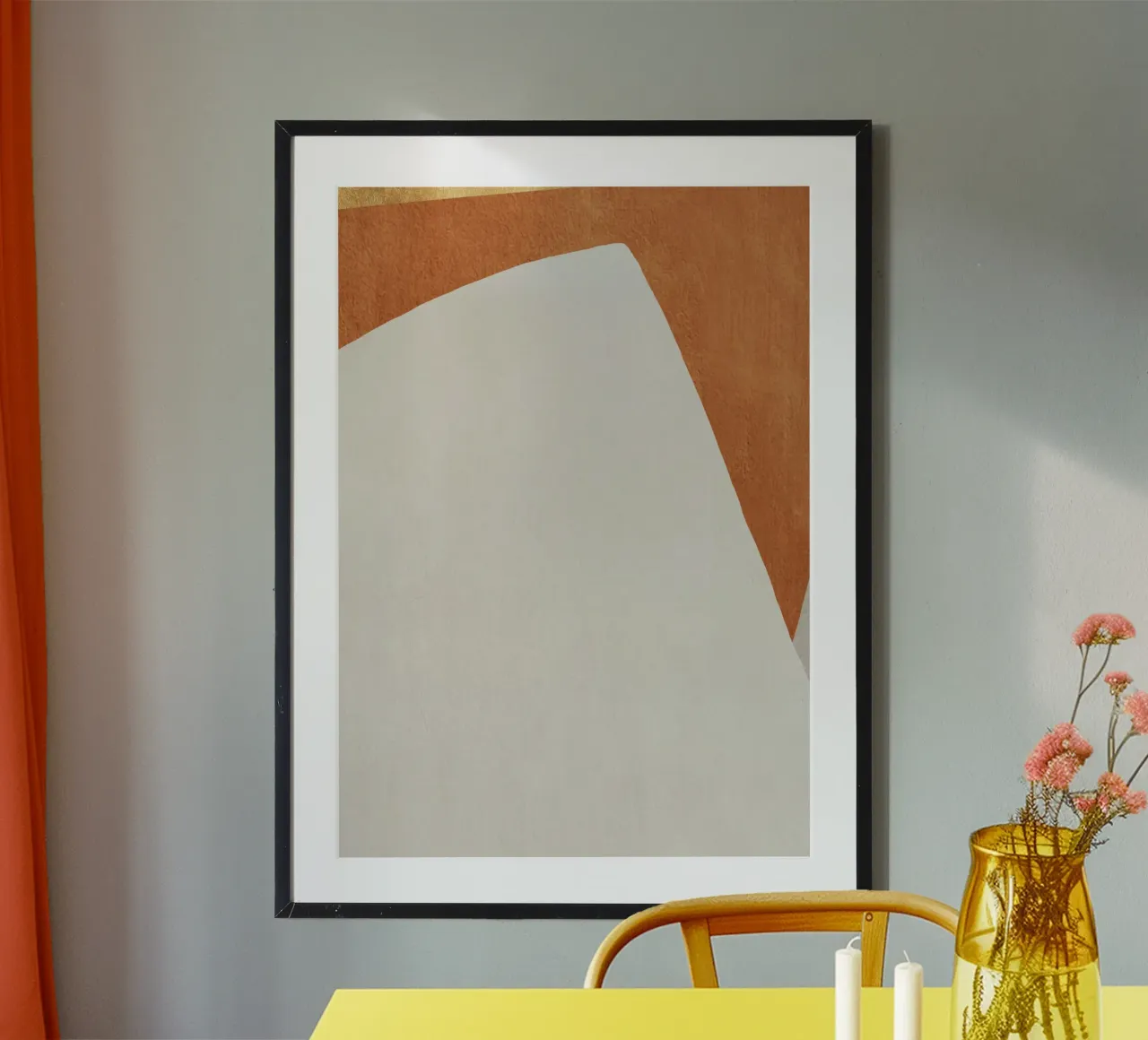 abstract geometric minimalist gray poster da vintageshop