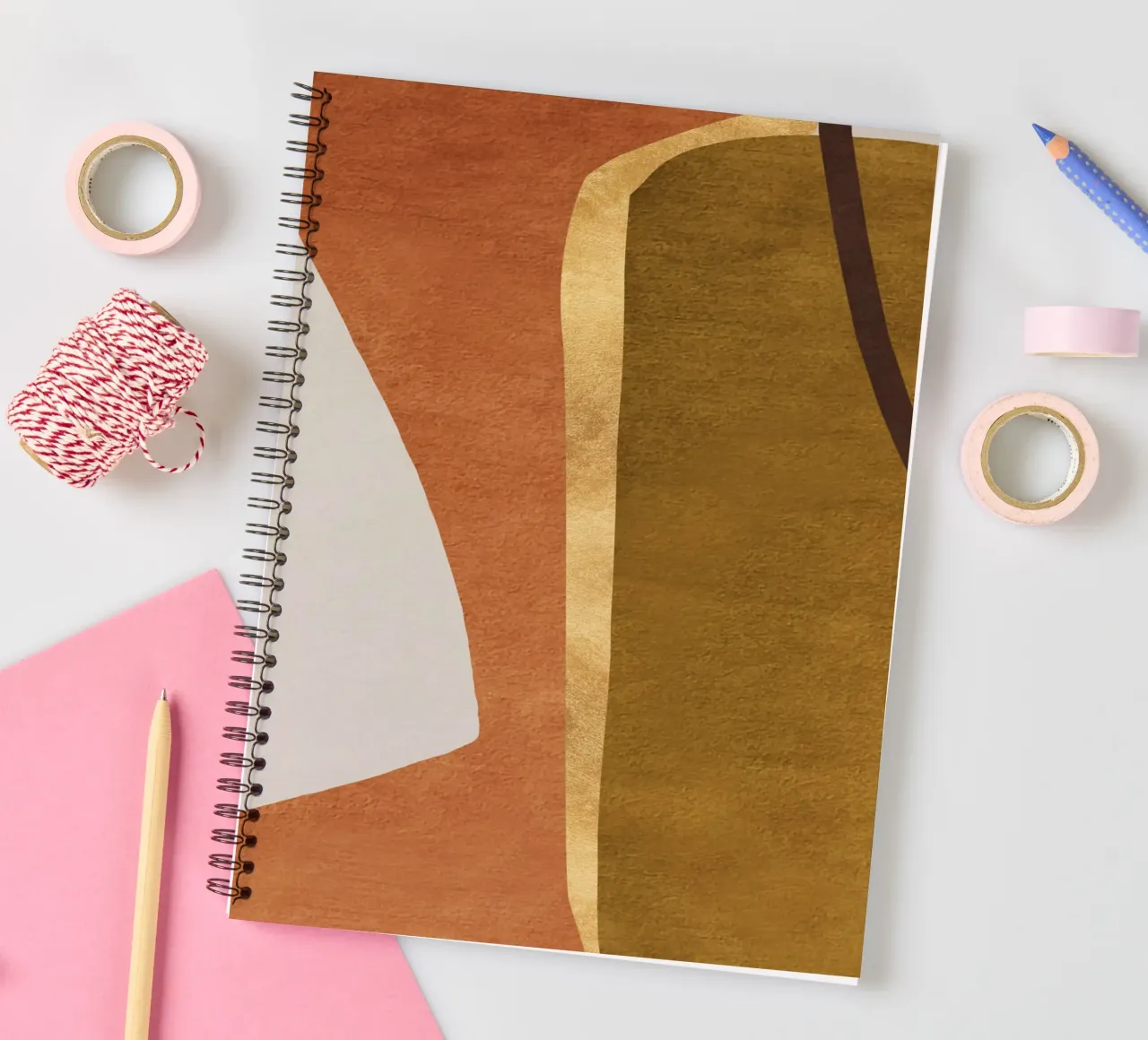 abstract geometric equal faces spiral notebook by vintageshop