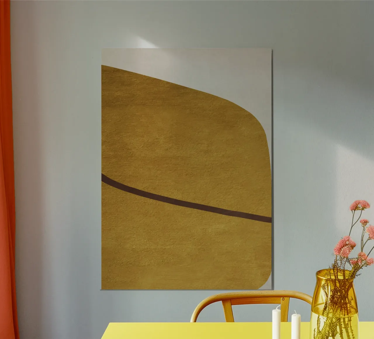 abstract geometric one line alluminio dibond da vintageshop