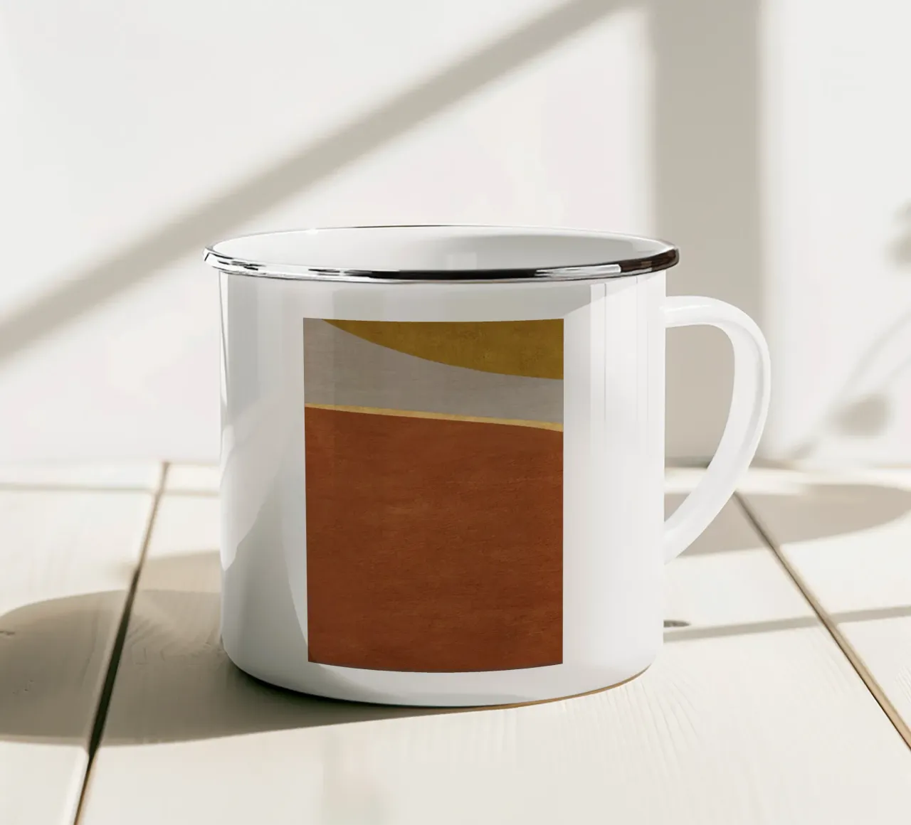 abstract geometric 3 light colors tazza in smalto da vintageshop