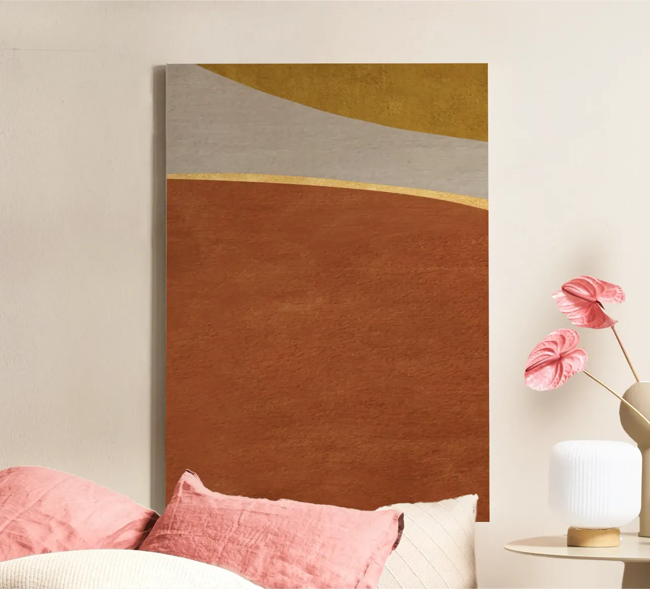 abstract geometric 3 light colors canvas by vintageshop