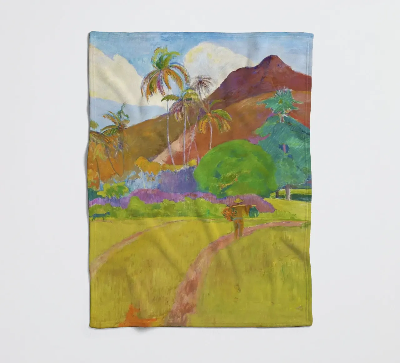 Paesaggio tahitiano (1891) di Paul Gauguin coperta in pile da Venus Art